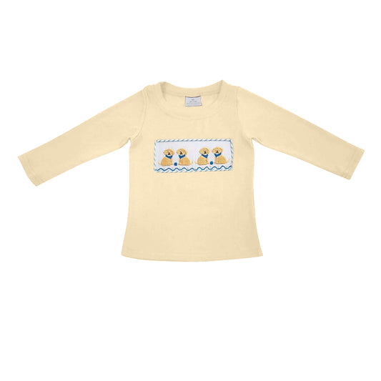 Baby Boys Yellow Cute Dogs Long Sleeve Tee Shirts Tops Preorder