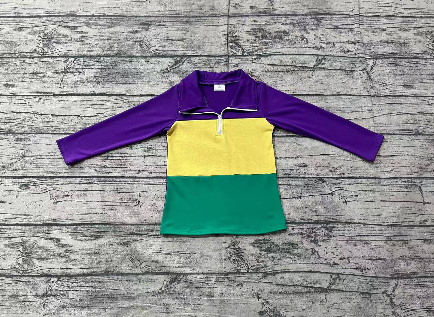 Baby Boys Mardi Gras Purple Zip Tee Shirts Tops