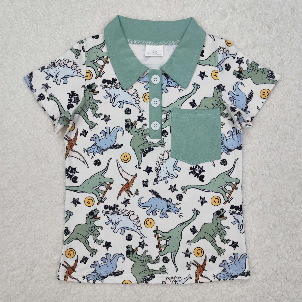 Sibling Baby Boys Western Deer Ducks Hunting Half Button Short Sleeves Polo Shirts Top