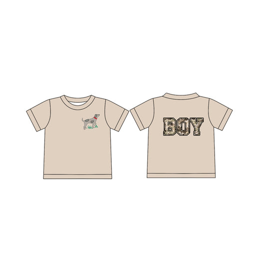 Baby Boys Khaki Dog Camo Boy Short Sleeve Tee Shirts Tops Preorder