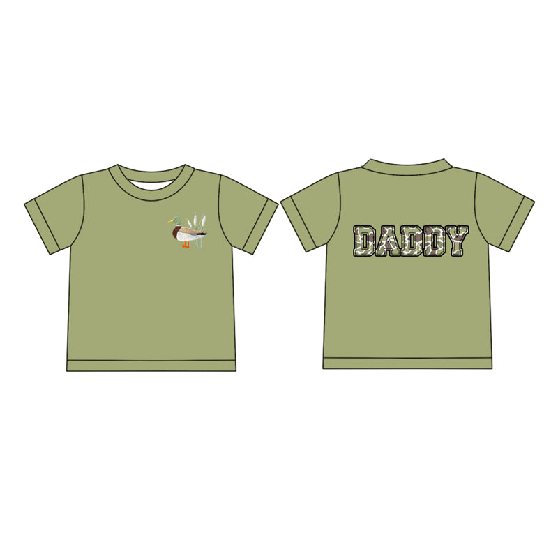 Adult Men Green Duck Camo Dad Short Sleeve Tee Shirts Tops Preorder