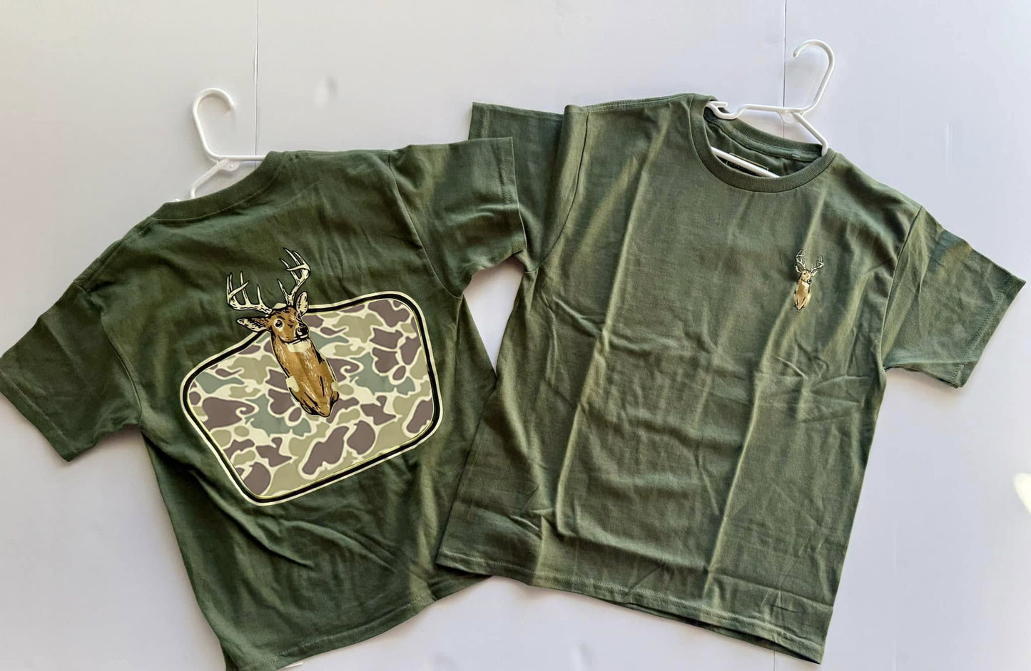 Baby Boys Green Deer Camo Short Sleeve Tee Shirts Tops Preorder