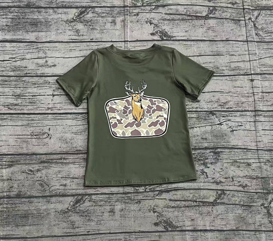 Baby Boys Green Deer Camo Short Sleeve Tee Shirts Tops Preorder