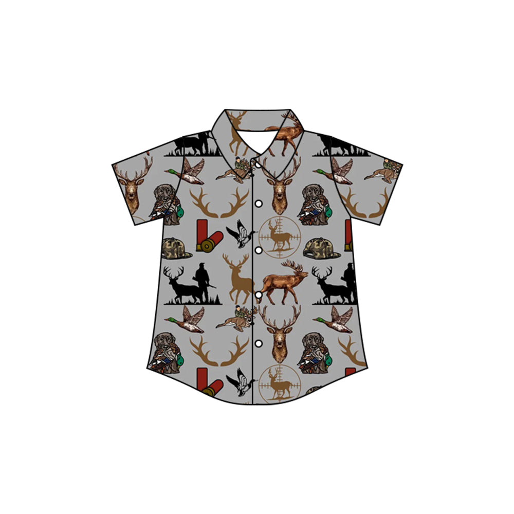 Baby Boys Deers Hunting Buttons Tee Shirts Tops Preorder