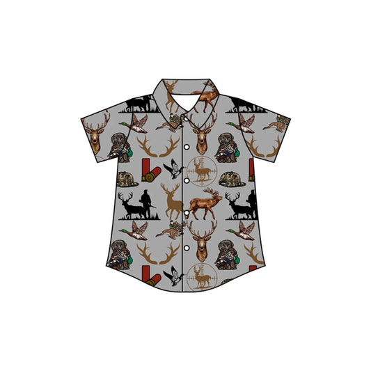 Baby Boys Deers Hunting Buttons Tee Shirts Tops Preorder