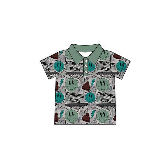 Baby Boys Mama's Boy Buttons Pullovers Tee Shirts Tops Preorder