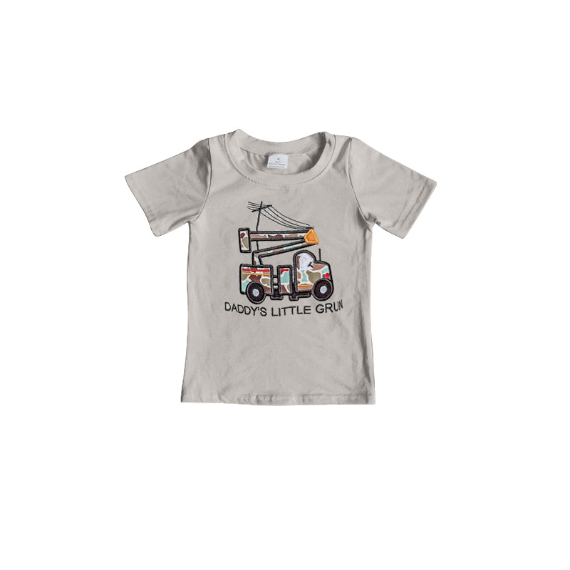 Baby Boys Daddy's Little Grun Truck Tee Shirts Tops Preorder