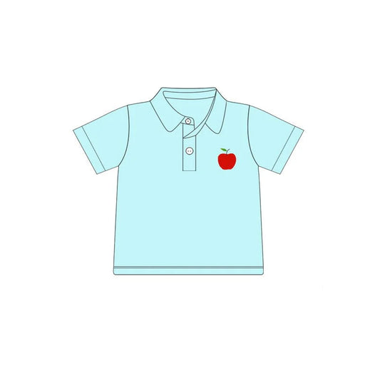 Baby Boys Blue Back To School Apple Pullovers Tee Shirts Tops Preorder