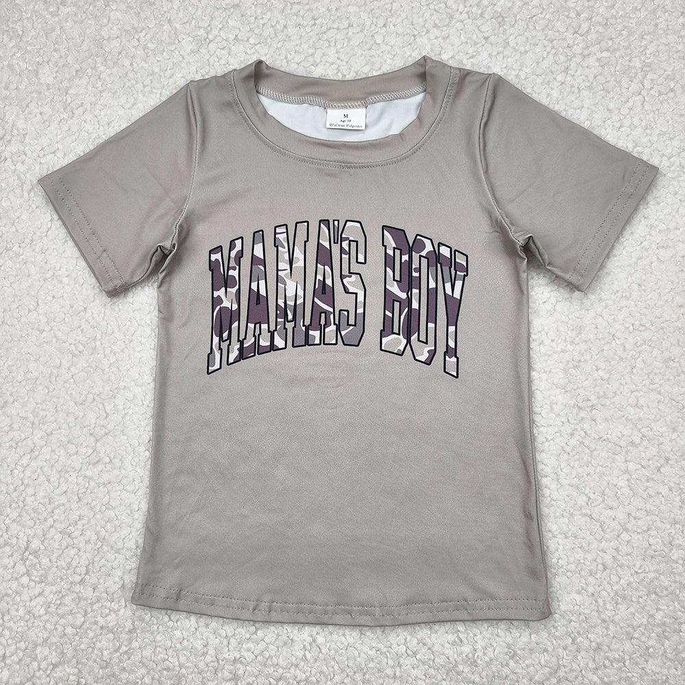 Sibling Baby Boys Mama's Boy Camouflage Short Sleeve Tee Shirts Tops
