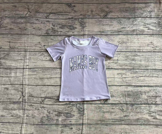Baby Boys Grey Mama's Boy Camouflage Short Sleeve Tee Shirts Tops
