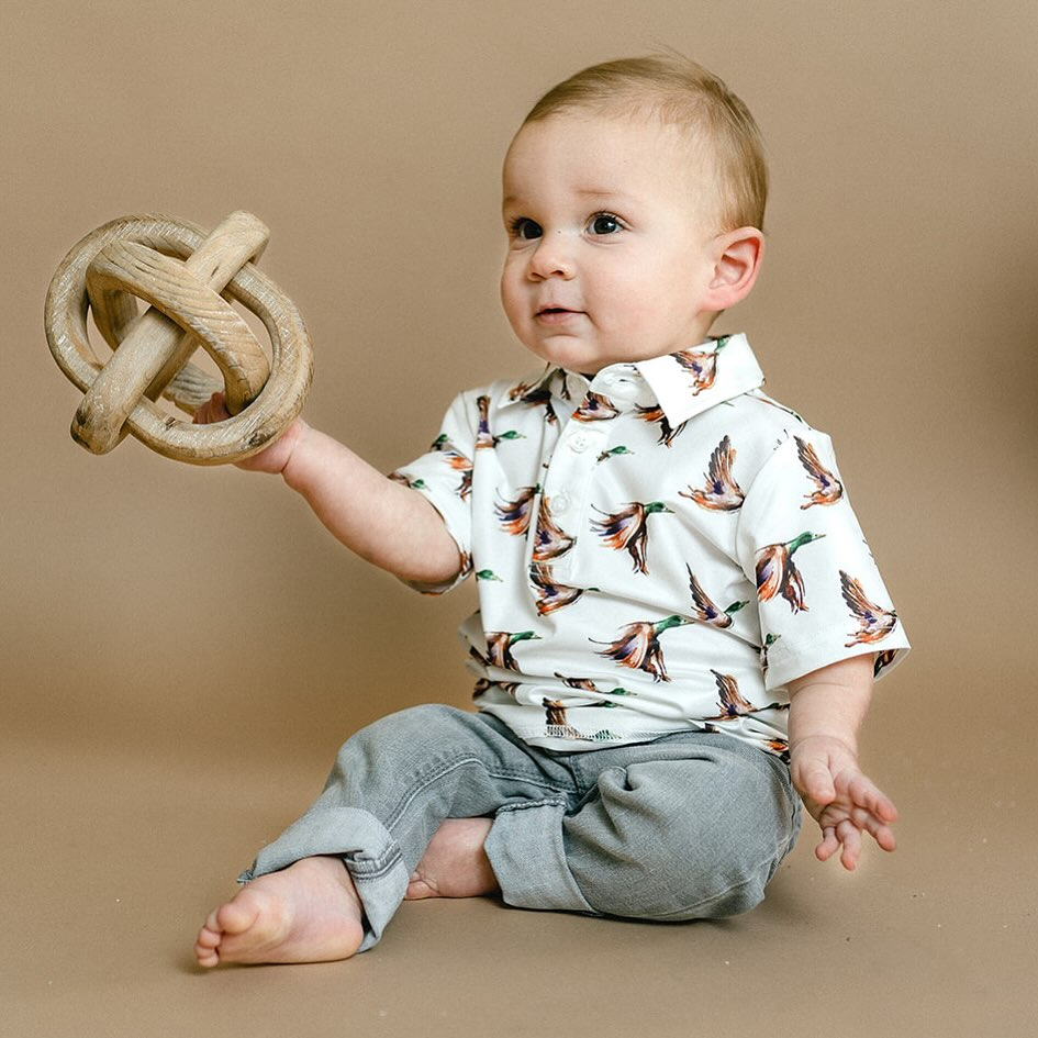 Baby Boys White Mallard Ducks Pullovers Shirt Tops preorder