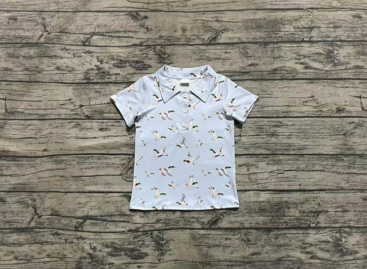 Baby Boys Blue Short Sleeves Button Ducks Polo Shirts Tops