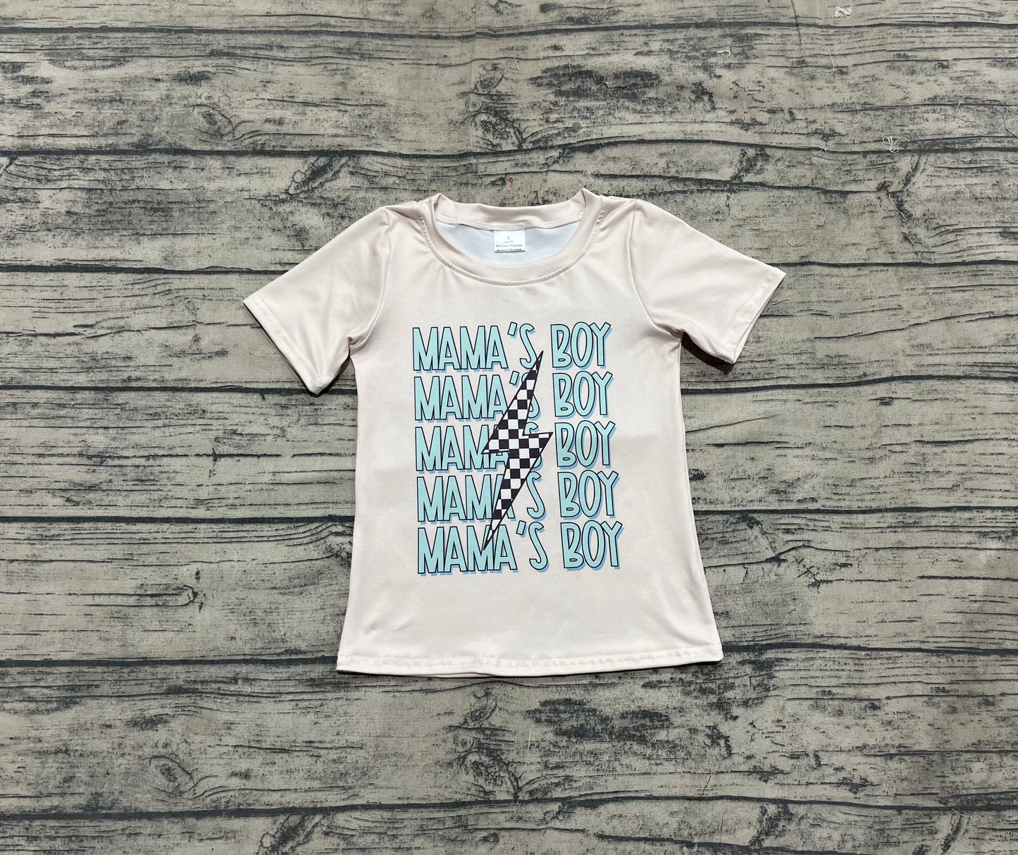 Baby Boys Short Sleeves MAMA'S BOY Lightning Tee Shirts Tops