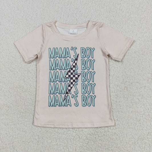 Baby Boys Short Sleeves MAMA'S BOY Lightning Tee Shirts Tops
