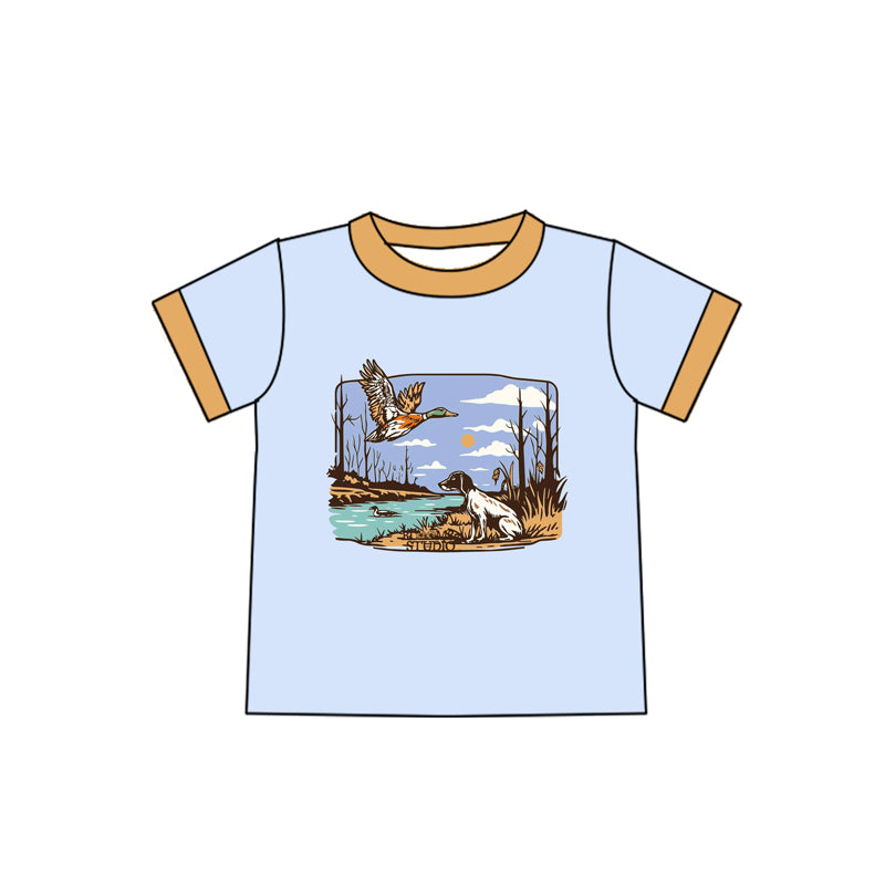 Baby Boys Blue Short Sleeves Duck Dog Tee Shirts Top Preorder