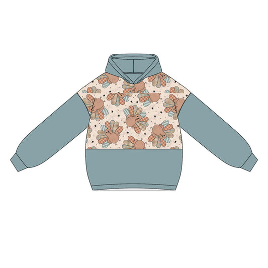 Baby Boys Blue Long Sleeves Turkey Hoodies Top Preorder
