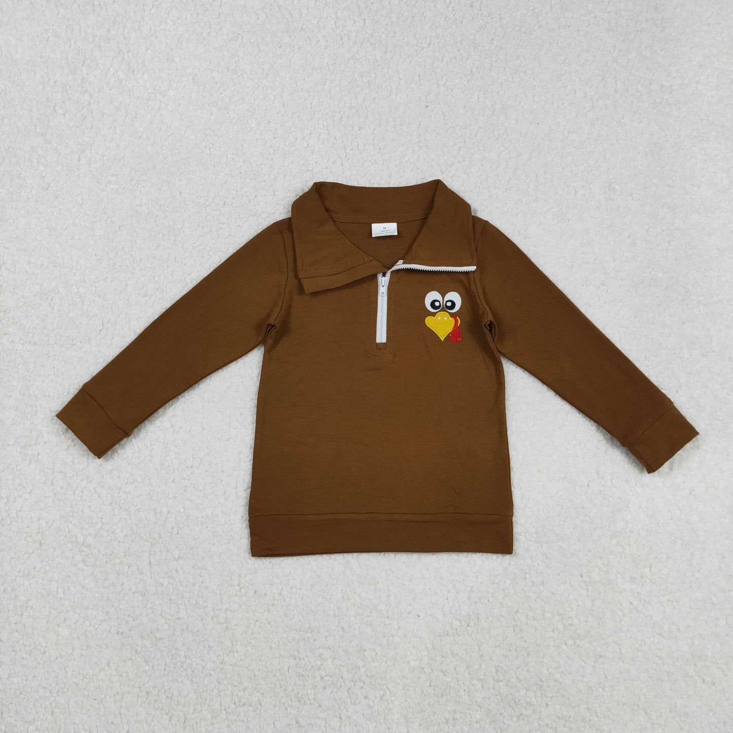 Sibling Baby Boys Girls Long Sleeve Embroidery Half Zipper Pullovers Top