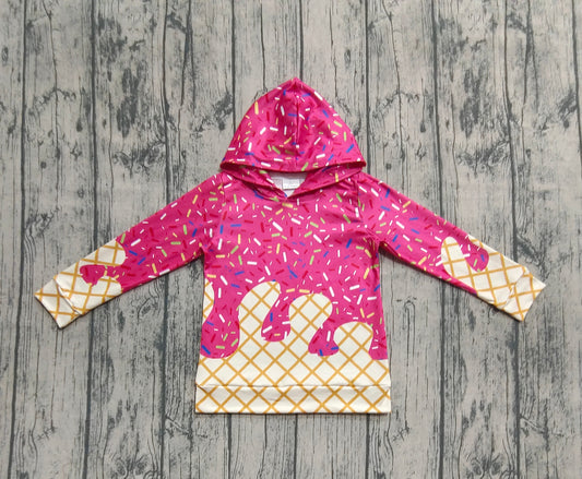 Baby Kids Pink Long Sleeves Team Sprinkles Drips Hoodies Tops