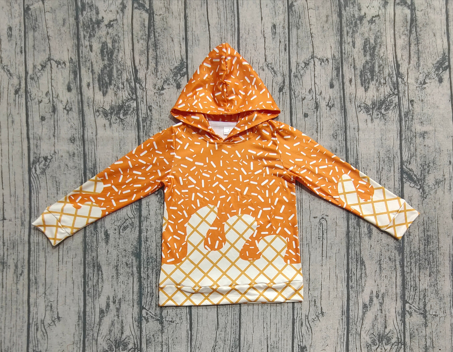 Baby Boys Orange Sprinkles Drips Team Hoodies Tops