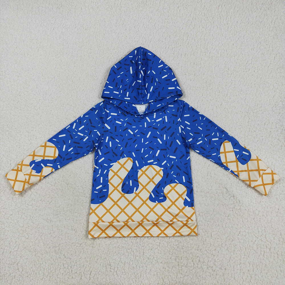 Baby Kids Royal Blue Long Sleeves Team Sprinkles Drips Hoodies Tops