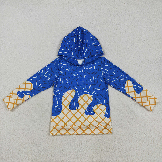 Baby Kids Royal Blue Long Sleeves Team Sprinkles Drips Hoodies Tops