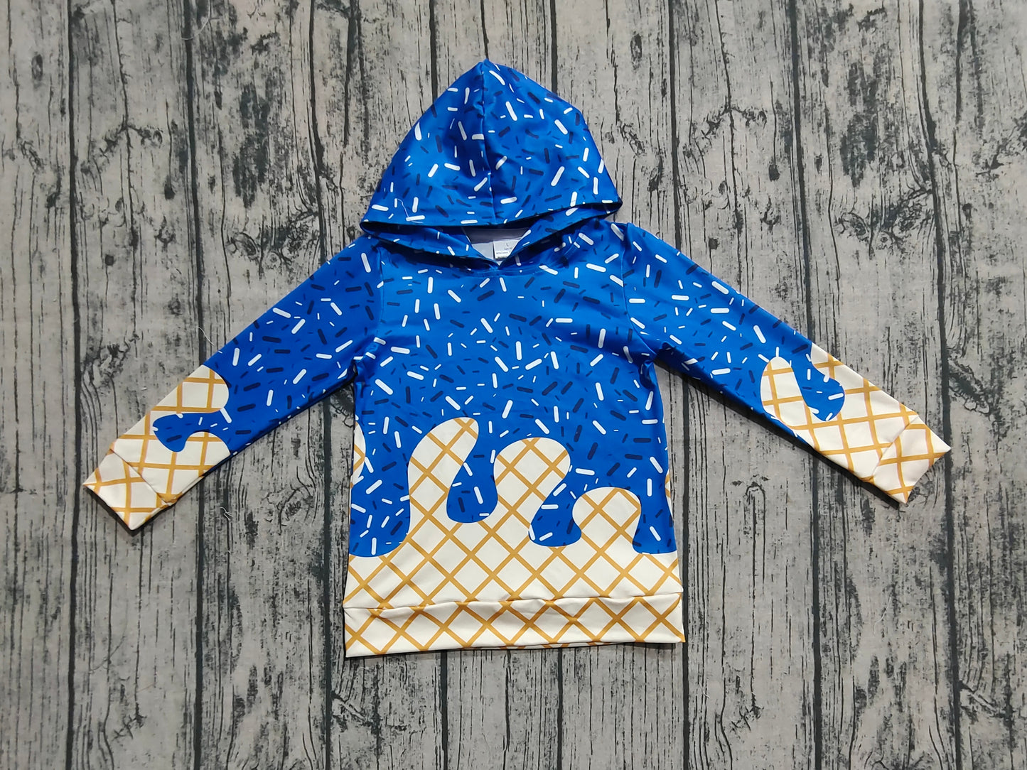 Baby Kids Royal Blue Long Sleeves Team Sprinkles Drips Hoodies Tops