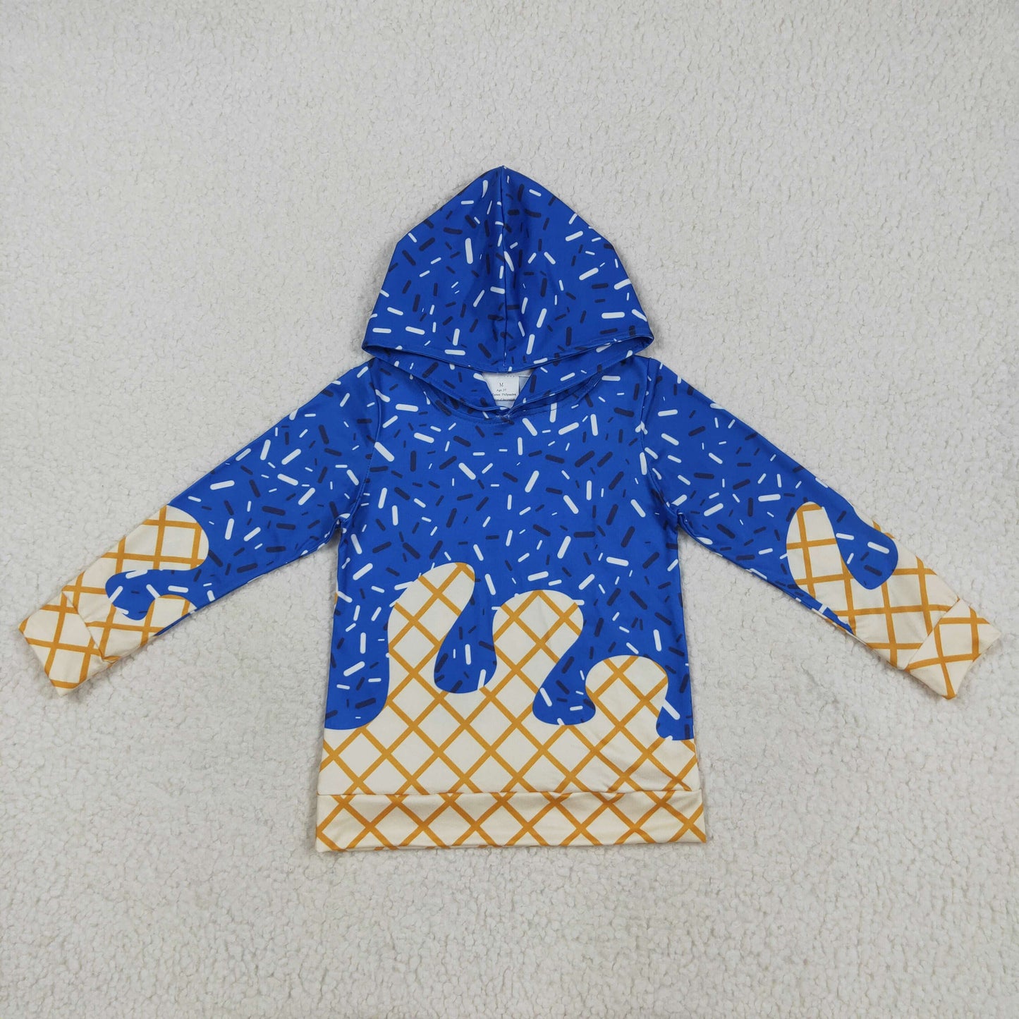Sibling Baby Boys Girls Hot Blue Drip Sprinkles Team Hoodies Jogger Pants Knee Length Dresses