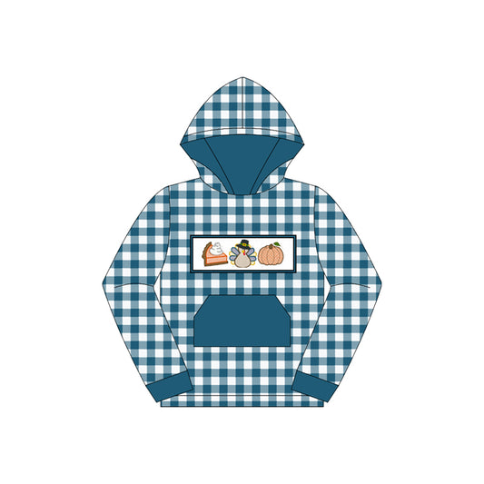 Baby Boys Long Sleeves Pie Turkey Pumpkin Pocket Hoodies Top Preorder