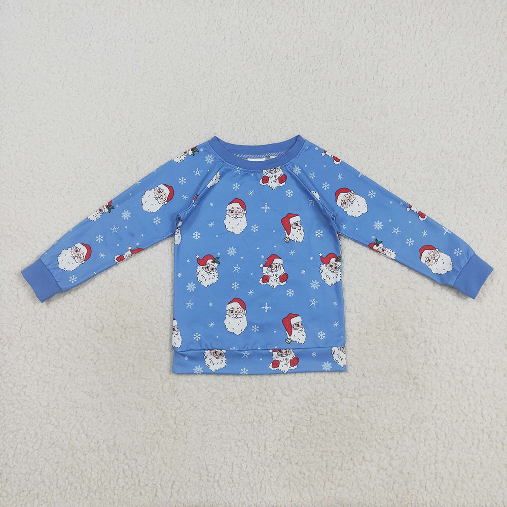 Baby Boys Blue Santa Snowflake Christmas Shirts Top