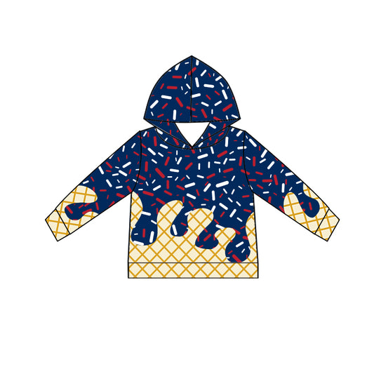Baby Boys Blue Red Long Sleeves Drip Team Hoodies Top Preorder