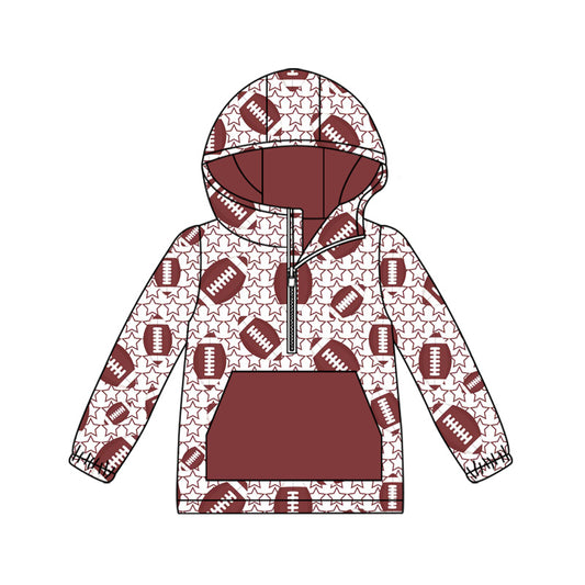 Baby Boys Footballs Stars Plaid Pockets Zipper Team Hoodies Preorder