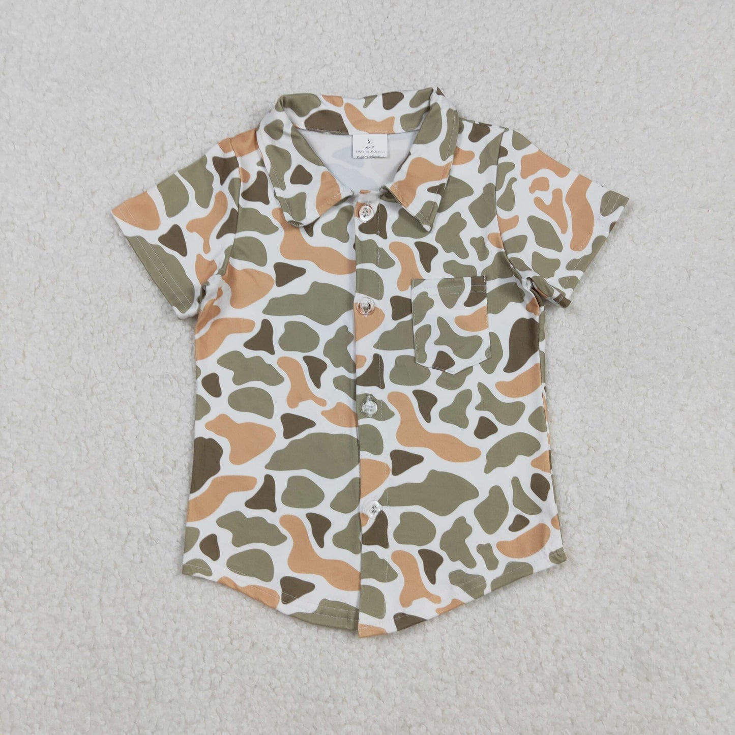 Sibling Baby Boys Southern Camo Short Sleeves Button Pockets Shirts Tops
