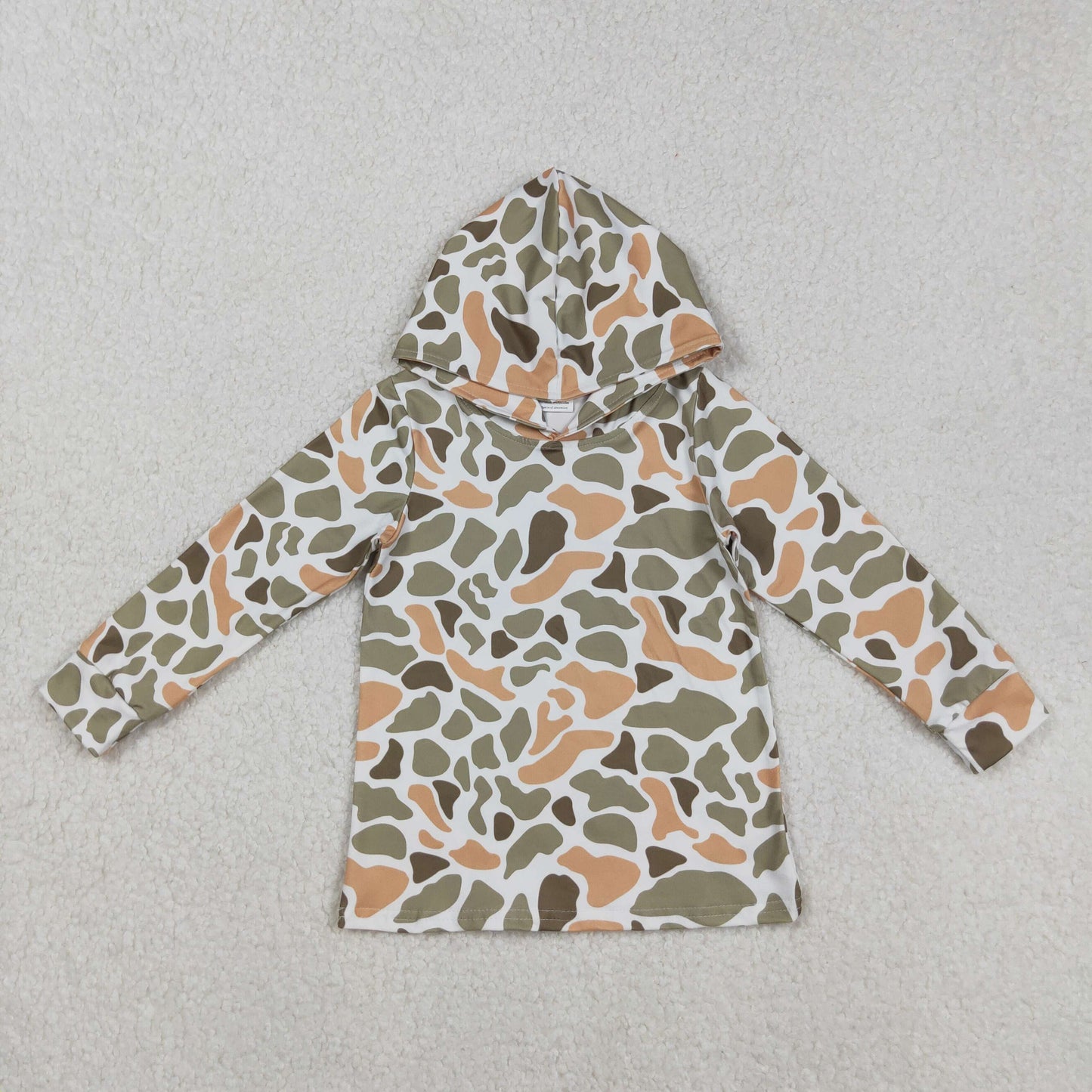 Sibling Baby Boys Green Orange Camo Southern Pajamas Button Shirts Hoodies Top