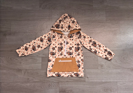 Baby Boys Long Sleeves Football Stars Pocket Zipper Team Hoodies Top Preorder