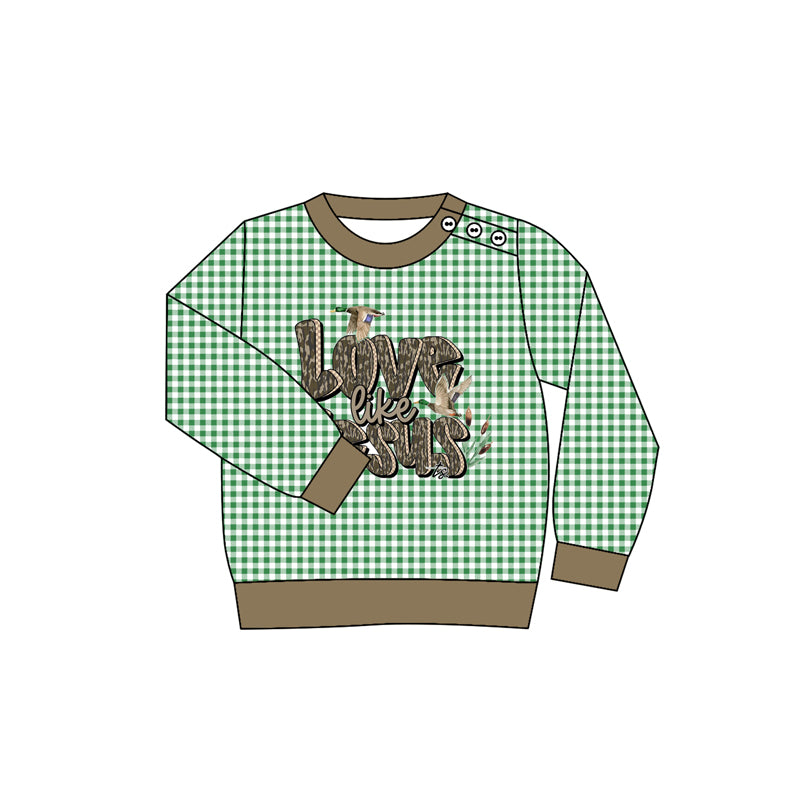 Baby Boys Green Plaid Ducks Jesus Western Tee Shirts Top Preorder