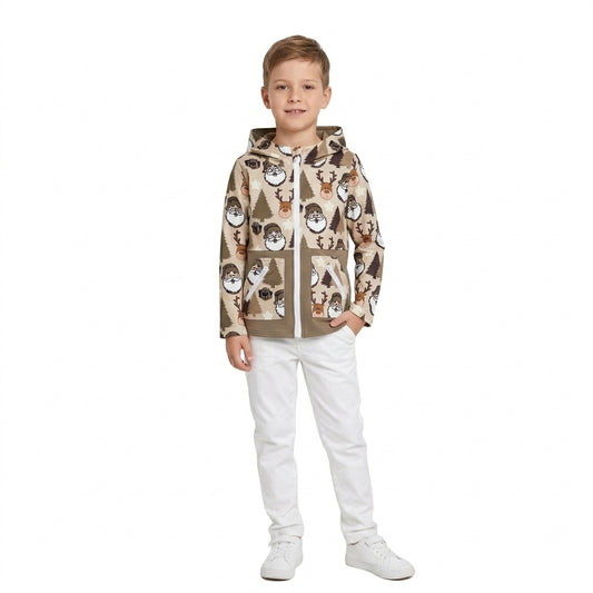 Baby Boys Christmas Santa Deer Gifts Pocket Zip Hoodies Top