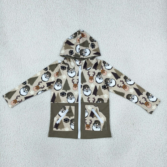 Baby Boys Christmas Santa Deer Gifts Pocket Zip Hoodies Top