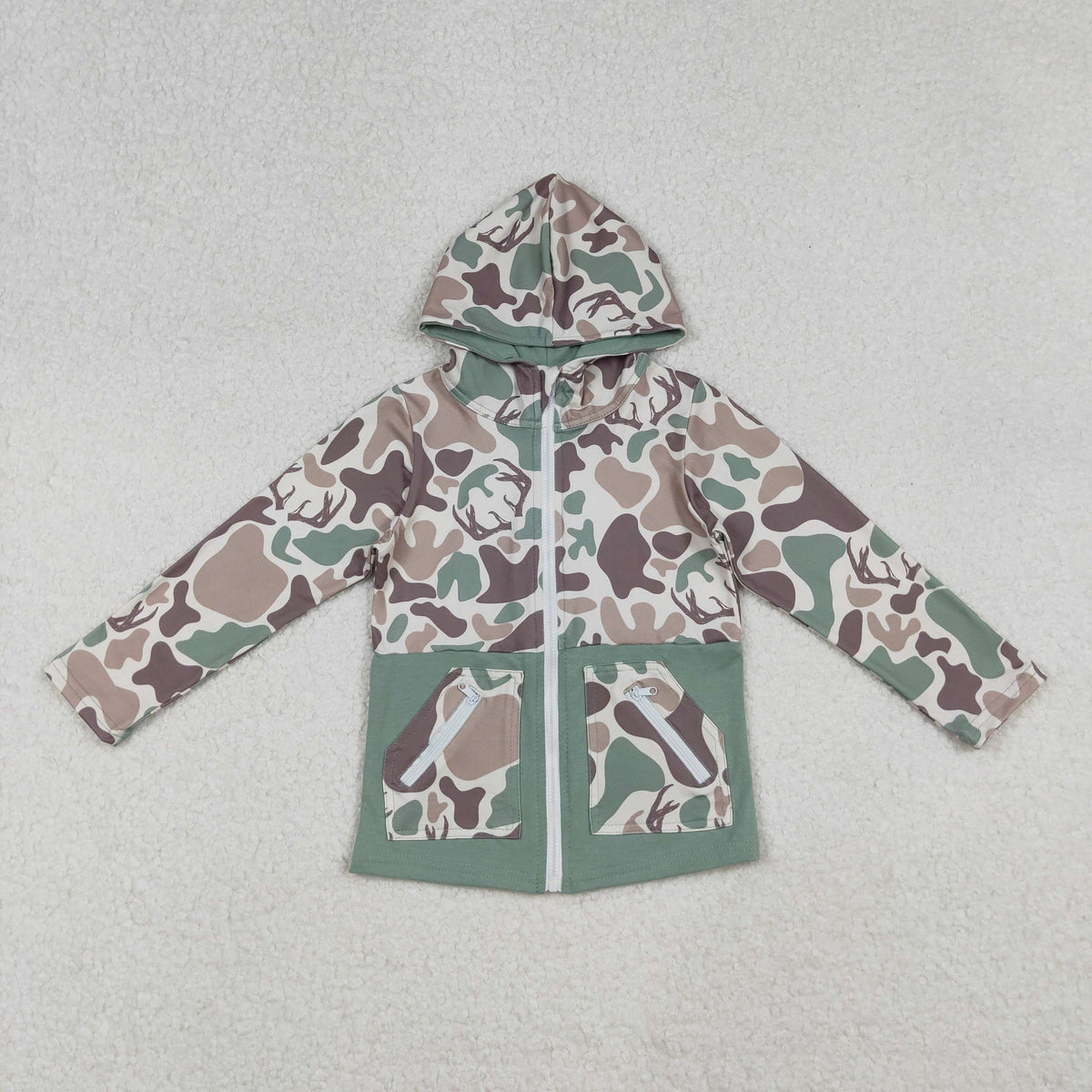 Sibling Baby Boys Girls Long Sleeves Southern Hunting Camo Zip Pockets Hoodie Jackets Top