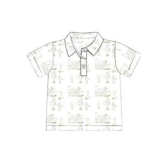 Baby Boys Short Sleeve Golf Button Polo Shirts Top Preorder