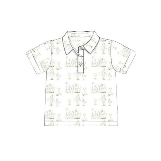 Baby Boys Short Sleeve Golf Button Polo Shirts Top Preorder