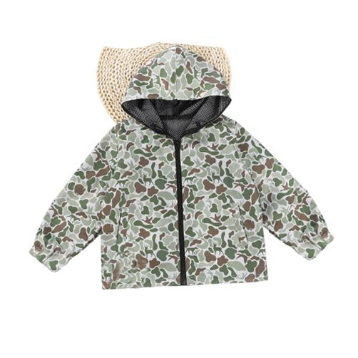 Baby Boys Western Dogs Ducks Deer Camo Pockets Zipper Hoodies Top Preorder