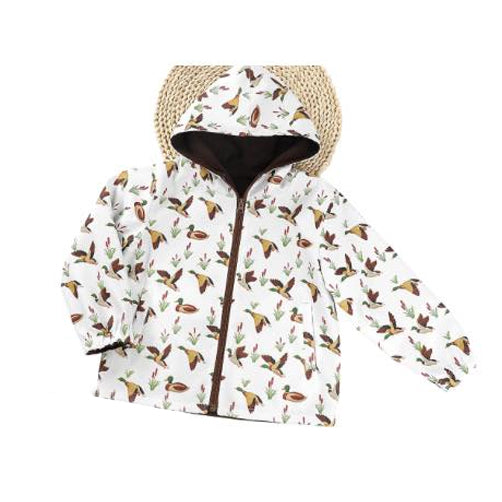 Baby Boys Western Ducks Checked Pockets Zipper Hoodies Top Preorder
