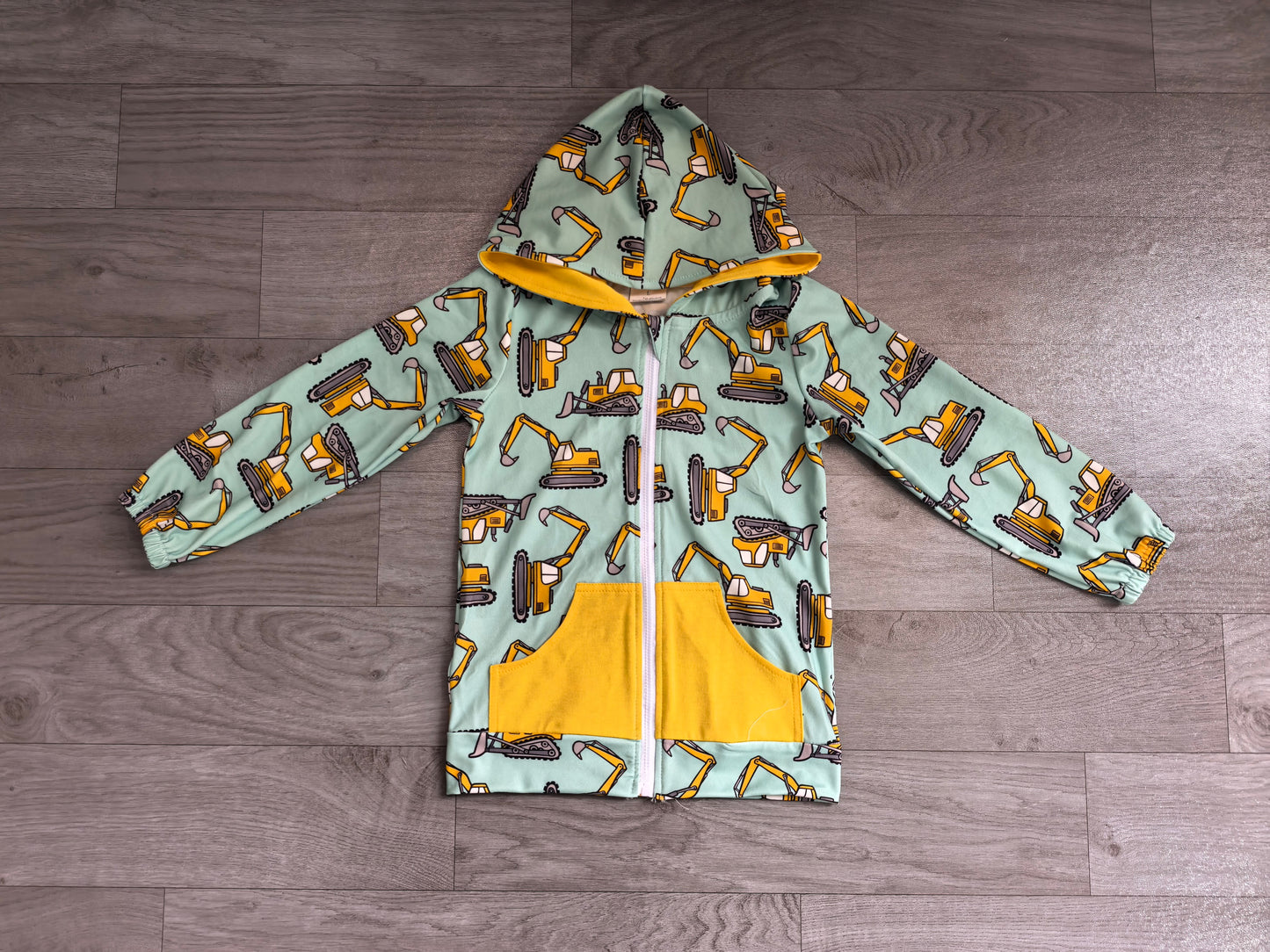 Baby Boys Excavators Pocket Zipper Hoodies Jackets Top Preorder