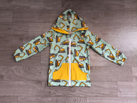 Baby Boys Excavators Pocket Zipper Hoodies Jackets Top Preorder