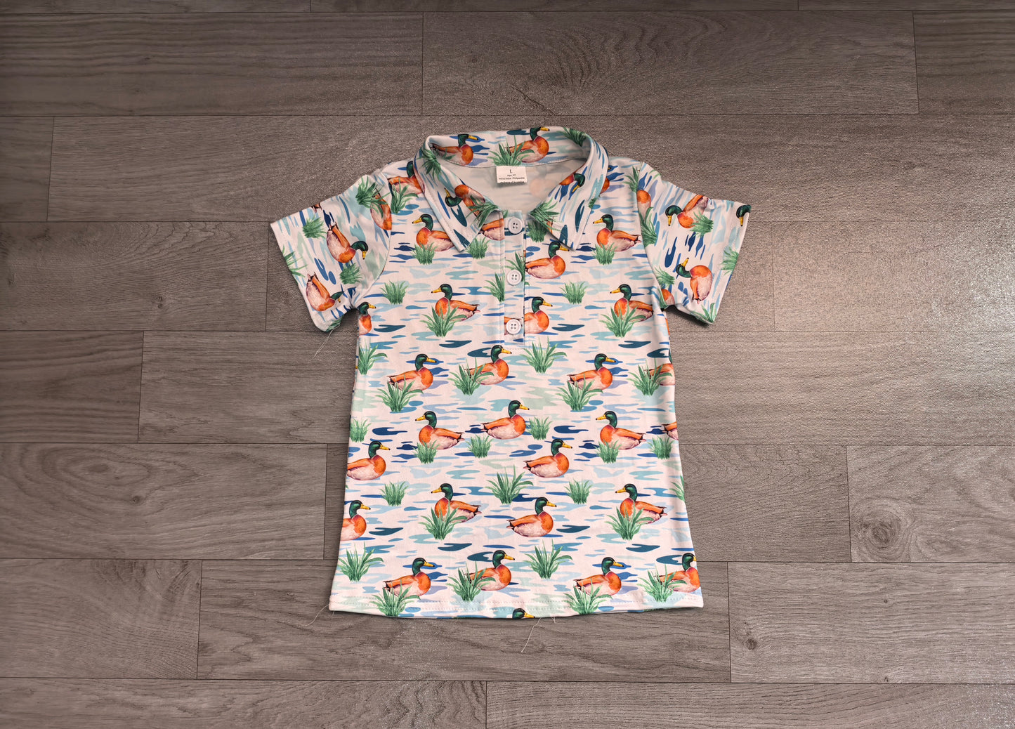 Baby Boys Short Sleeve Ducks Hunting Button Polo Shirts Top Preorder