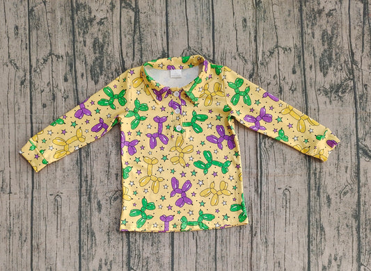 Baby Boys Long Sleeve Stars Dogs Mardigras Polo Shirts Top
