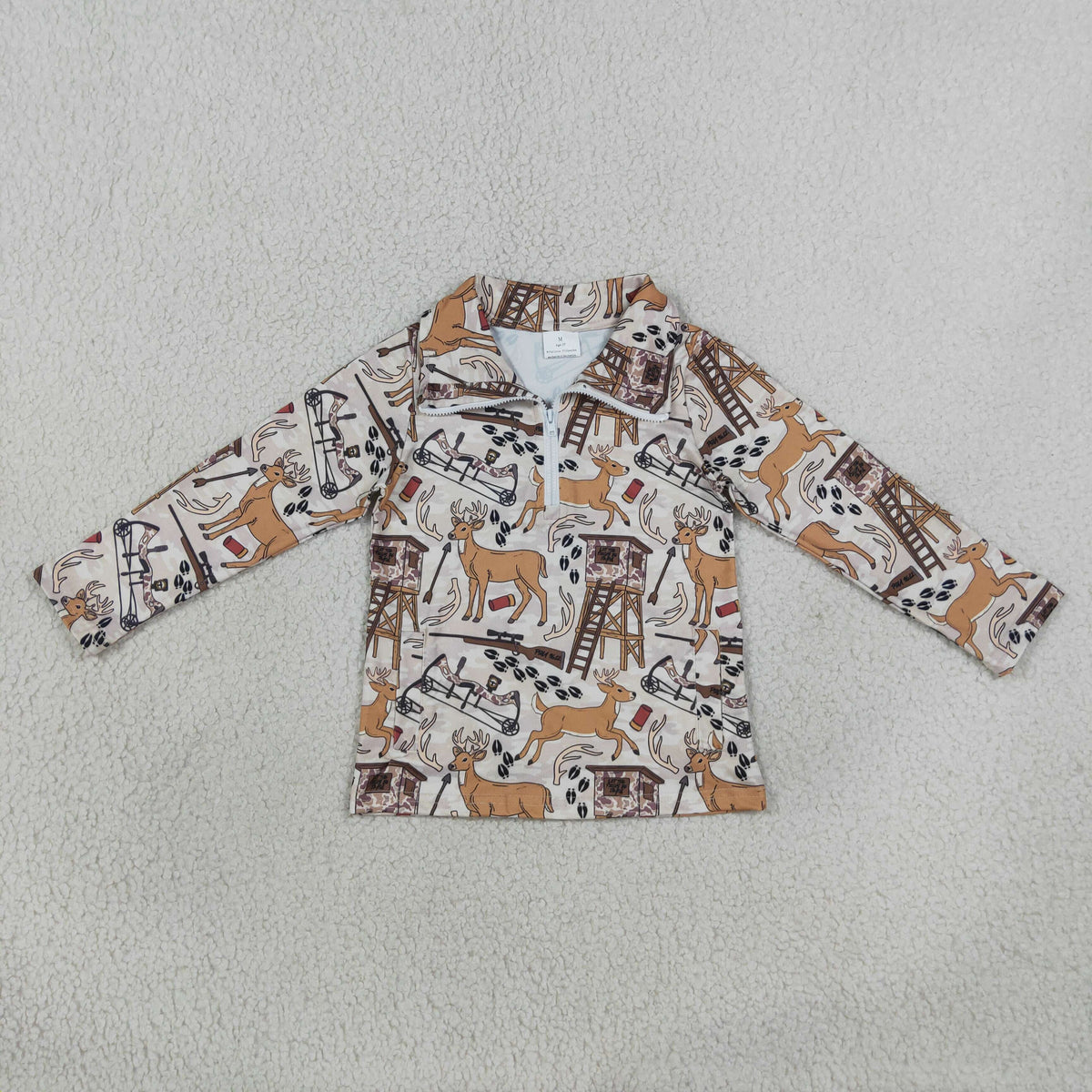 Sibling Baby Boys Long Sleeve Camo Ducks Cows Hunting Zip Pullovers Top