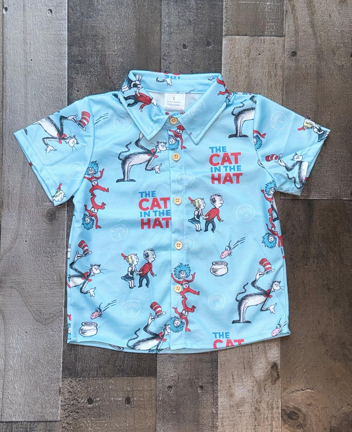 Baby Boys Blue Short Sleeve Mt Reading Button Tee Shirts Top Preorder