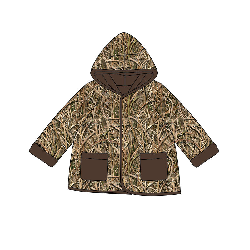 Baby Boys Fall Leaves Camo Pockets Zipper Hoodies Jackets Top Preorder
