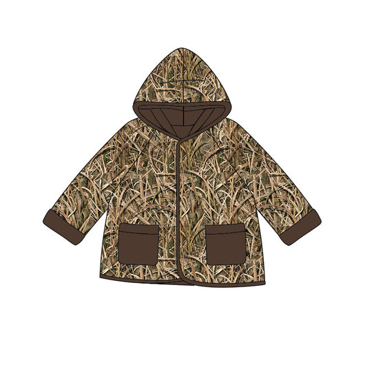Baby Boys Fall Leaves Camo Pockets Zipper Hoodies Jackets Top Preorder